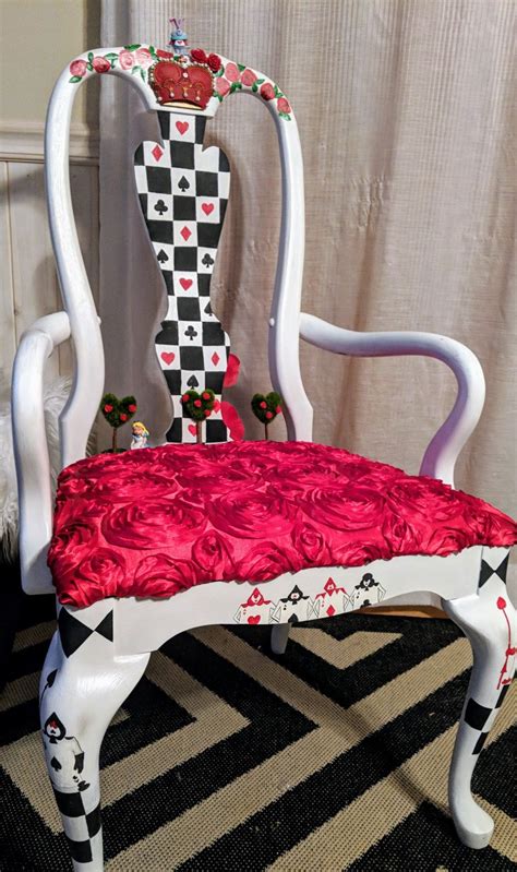 Alice In Wonderland Queen Of Hearts Chair Art Chair Alice In