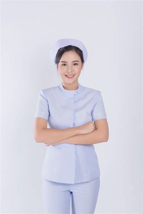 공백 아시아 여자 간호사 프리미엄 사진