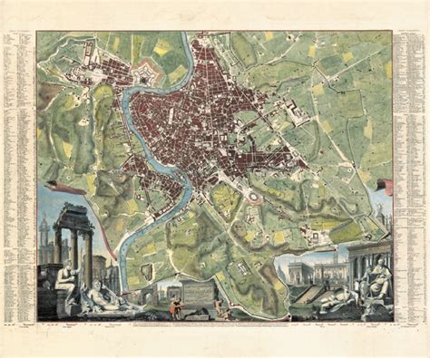 Mappa Antica Di Roma Cartografia Romana Pianta Topografica Etsy