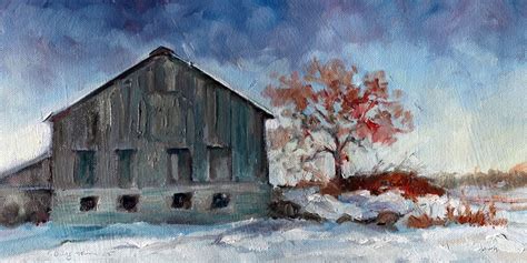 Carlene Dingman Atwater Winter At The Gray Barn