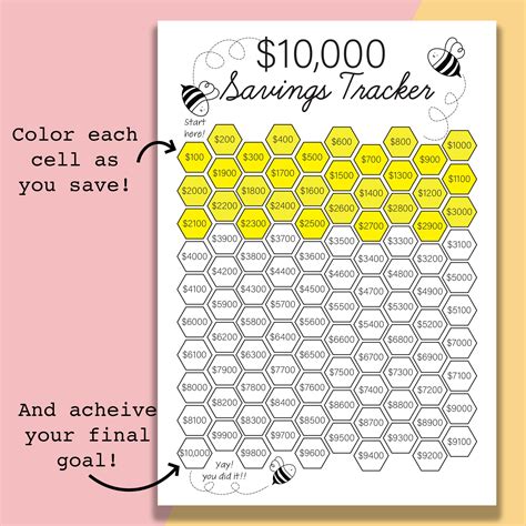 10000 Savings Challenge Printable Printable Word Searches