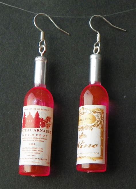 Wine Bottle Earrings Bottle Earrings Wine Earrings 2 Inch Etsy