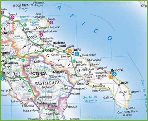 Large Map Of Apulia Italy Map Map Apulia