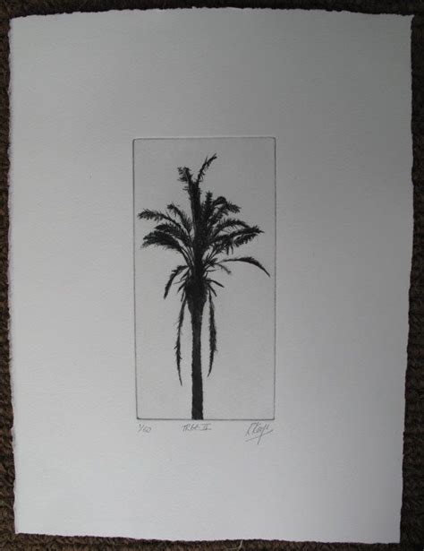 Palm Tree Print Drypoint Etching Etsy Uk Palm Tree Print Prints
