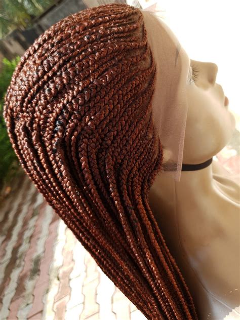 Handbraided Wigglueless Frontal Wig Cornrows Wigghana Etsy