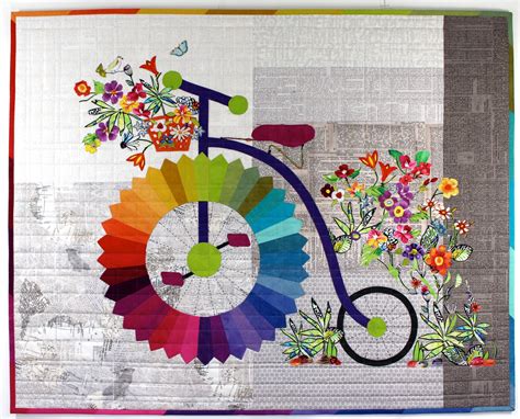 A wall clock is not only a household necessity, but it can also be a stylish home accent piece. Big Wheel Bicycle Art Quilt, Floral Penny, Farthing Cycle ...