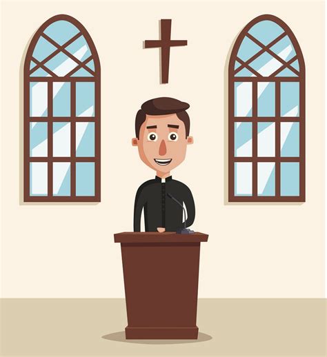 Young Catholic Priest Cartoon Vector Illustration Myparish App