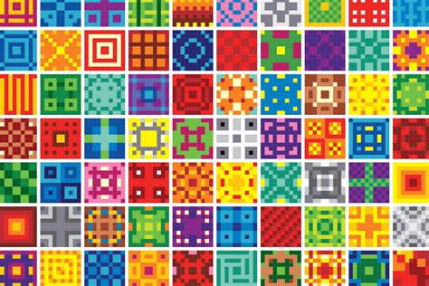 One Hundred 10x10 Pixel Patterns Pixel Art Pixel Pattern Pixel Design