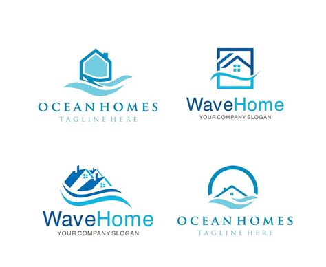 Set Of Beach House Logo Design Template Vector Illustration Of Tourism