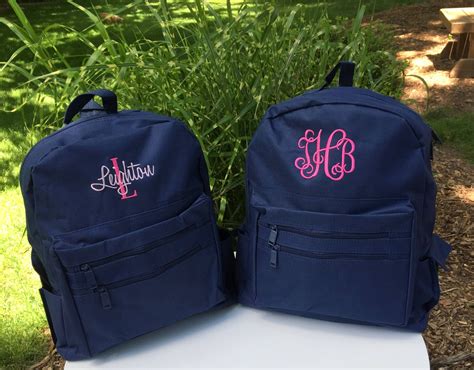 monogrammed backpack personalized school girls back pack