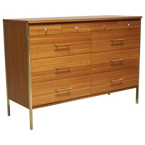 Paul Mccobb Mahogany And Brass 6000 Series Directional Cabinet At 1stdibs