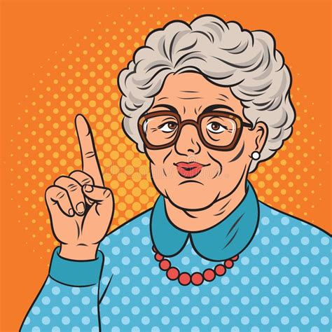 old granny shaking her finger comic pop art vector stock vector illustration of point woman