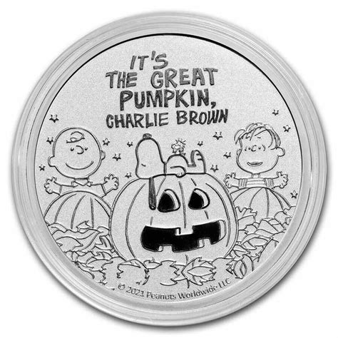 Peanuts Great Pumpkin 55th Anniversary 1 Oz Silver Round Sku237076