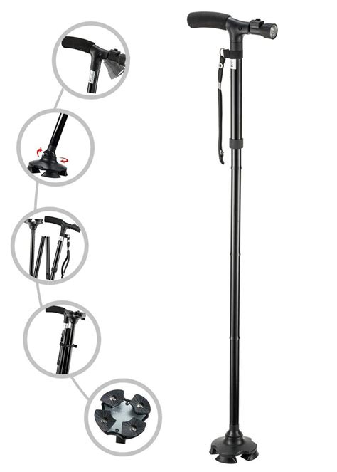Folding Cane With Led Light Adjustable Canes And Walking Sticks For