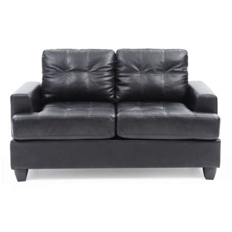 Glory Furniture Sandridge Faux Leather Loveseat In Black 1 Ralphs