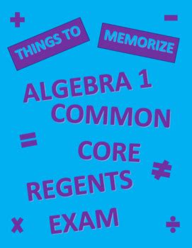 The best algebra 1 regents review guide 2021. Algebra 1 Regents Exam Memorization by Classy Ashley | TpT