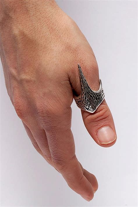 Turkish Ottoman Thumb Ring Solid Sterling Silver Men S Etsy