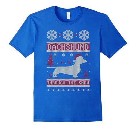 Dachshund Through The Snow Ugly Christmas T Shirt Cl Colamaga