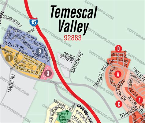 Temescal Valley Map Riverside County Pdf Editable Royalty Free
