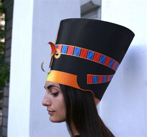 Nefertiti Crown In Black Printable Pattern Nefertiti Etsy France Néfertiti Crown Deguisement