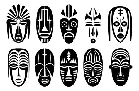 Premium Vector Set Of African Tribal Masks Tribal Masks Vector
