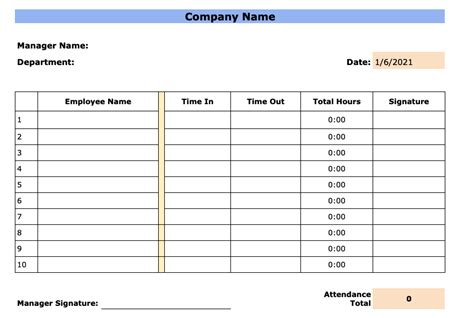 Free Employee Attendance Sheet Templates Excel And Pdf 2023