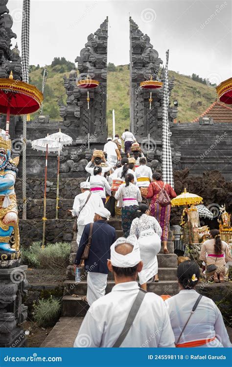 Piodalan Or Balinese Hinduism Big Ceremony At Pura Pasar Agung Batur