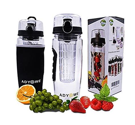 Adywe Fruit Infuser Water Bottle And Insulating Sleeve 32 Oz Durable