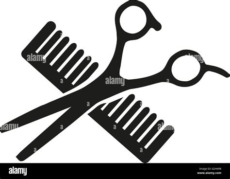 Scissor And Comb Crossed Stock Photo 104868467 Alamy