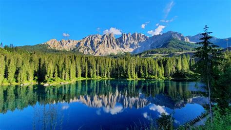 Lago Di Carezza Karersee Beautiful Lake In South Tyrol Stock Images