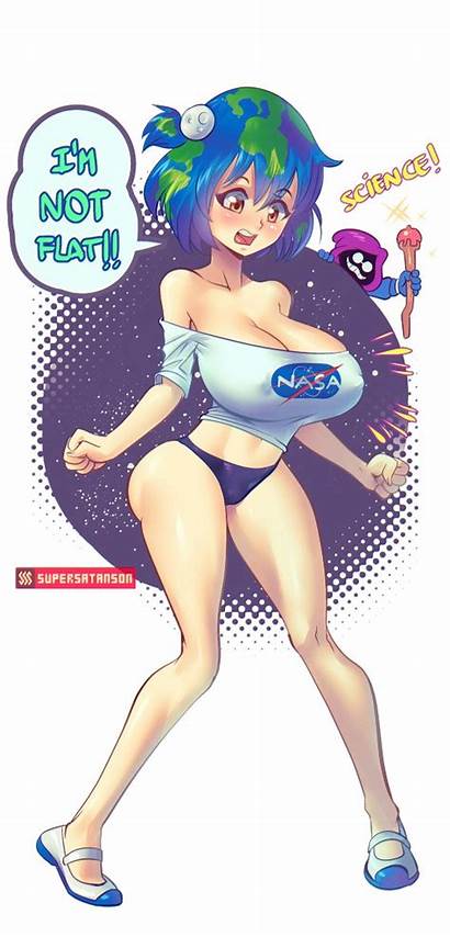 Earth Chan Expansion Breast Bimbo Anime Cleavage