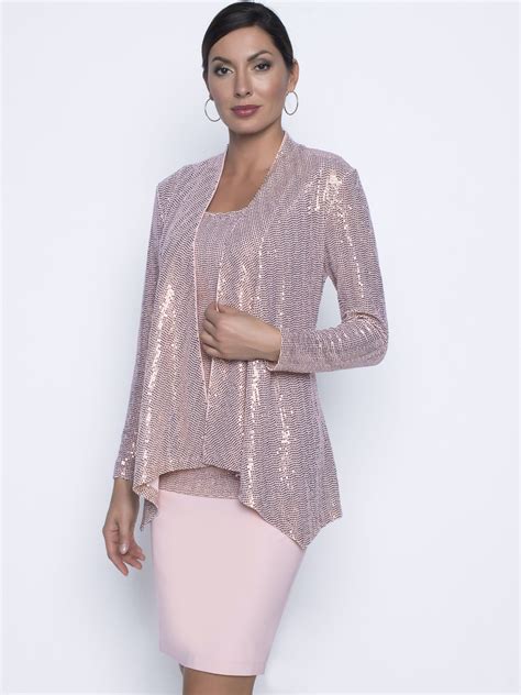 Frank Lyman Pink Sequin Jacket 196382 Silhouette Fashion Boutique In