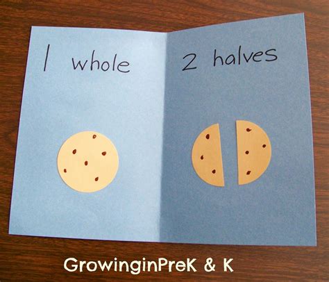 Growinginpre K And K Whole Half And Quarter In Kindergarten Fraction