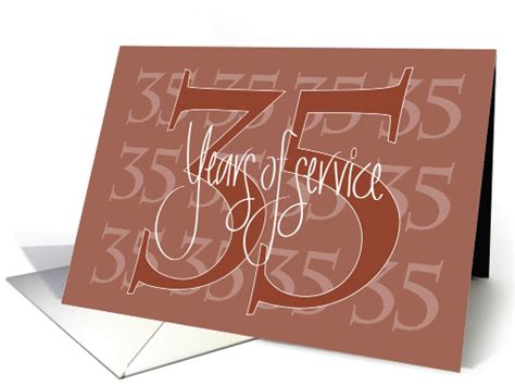 Hand Lettered Business Employee Anniversary 35 Years Of Service Card