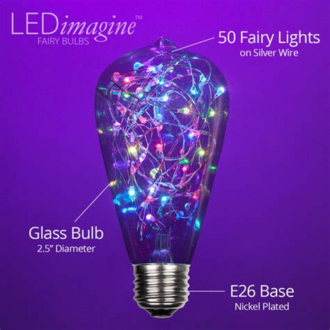 St64 Ledimagine Tm Fairy Light Bulb Rgb Color Change Yard Envy