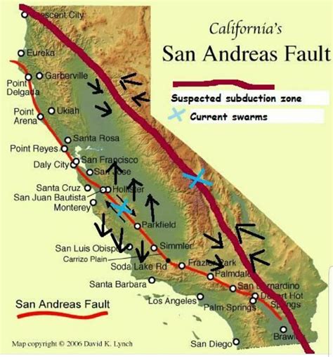 San Andreas Fault California Map Us States Map