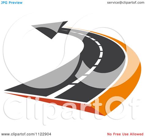 Clipart Of An Arrow Road 2 Royalty Free Vector