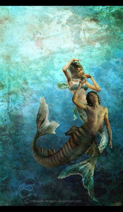 Mermaid And Merman With Images Fantasy Mermaids Mermaid Dancing