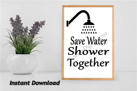 Save Water Shower Together Digital Download Instant Download