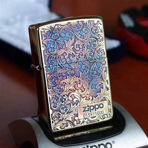Made in usa limited edition & rare. Japanese Smoked Copper Arabesque Zippo Lighter Limited ...