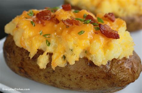 Baked potatoes (spuds) or any type of potatoes generally make great side dish. Quick and Easy Twice-Baked Potatoes Recipe
