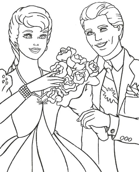 Barbie And Ken Kissing Coloring Pages