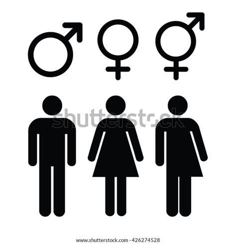 Set Gender Symbolsmale Female Unisex Transgender Stock Vector Royalty