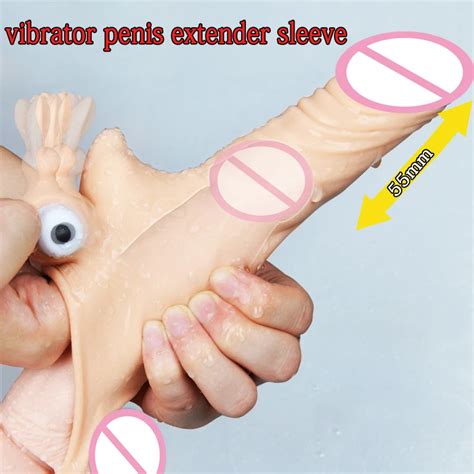 Soft Silicone Penis Extender Sleeve Extension Dick Enlarger Vibrator Super Long Cock Sleeves