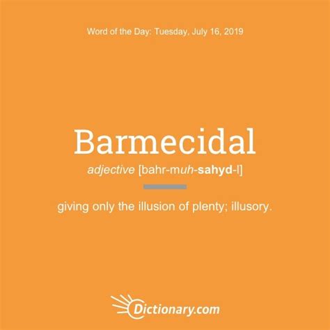 Barmecidal Unusual Words Rare Words New Words Cool Words Advanced