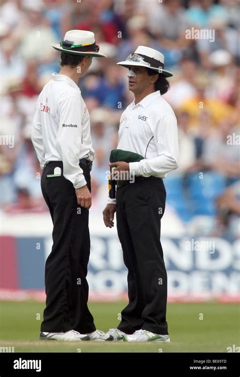 Billy Bowden And Asad Rauf Cricket Umpires Headingley Leeds England 09