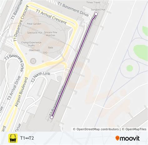 Changi Airport Skytrain Transit Route Schedules Stops And Maps T1↔t2