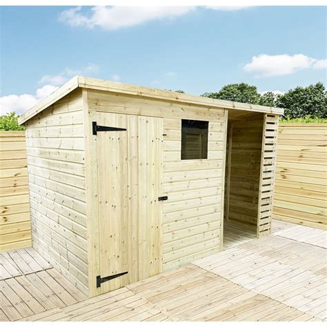 10 X 8 Pressure Treated Tongue And Groove Pent Shed With Storage Area