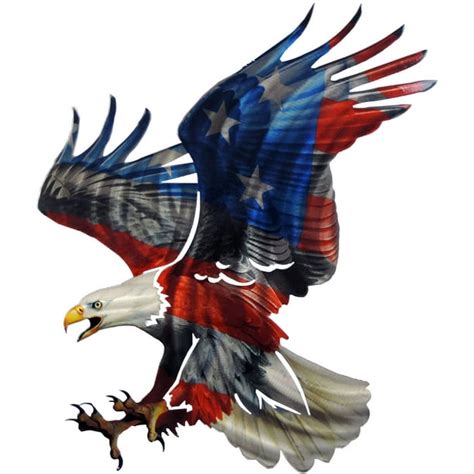 Eagle With American Flag 3d Steel Wall Art By Next Innovations