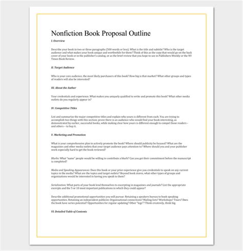 Non Fiction Book Outline Template 5 For Word Pdf Format Dotxes